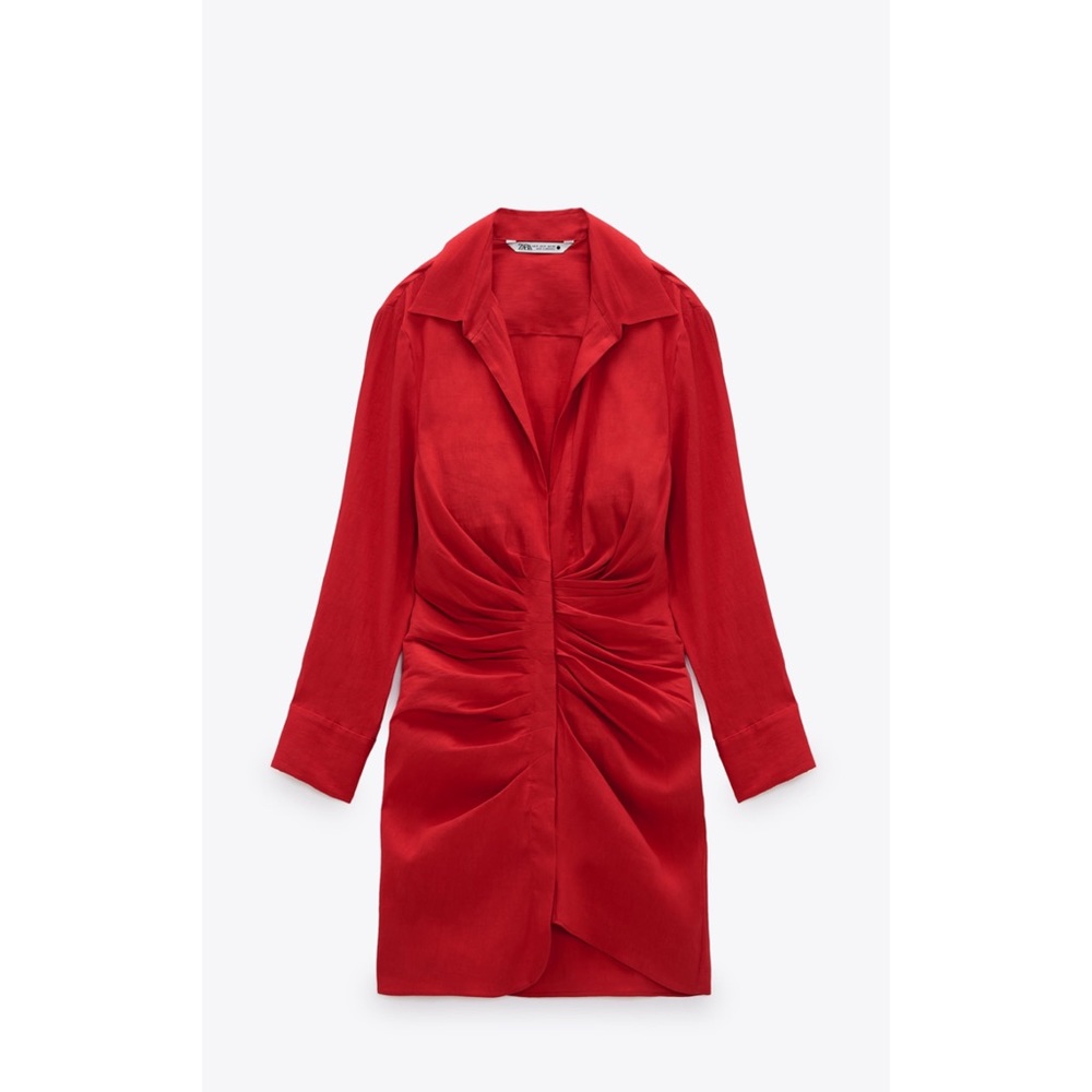 ZARA Draped Linen Dress